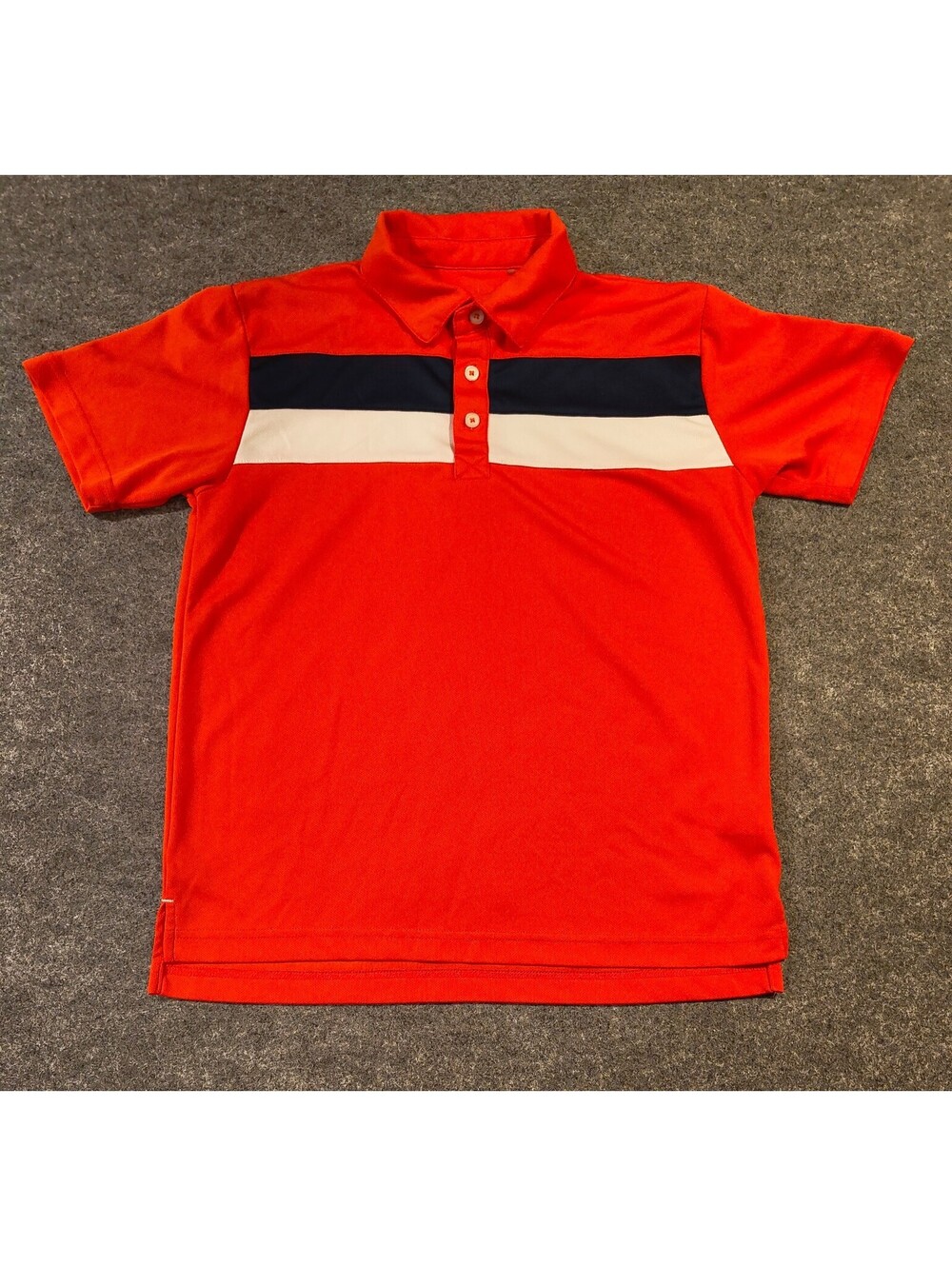 Garb Youth Large 12-14 Orange Golf Polo Shirt Boys Chest Stripe Performance Top